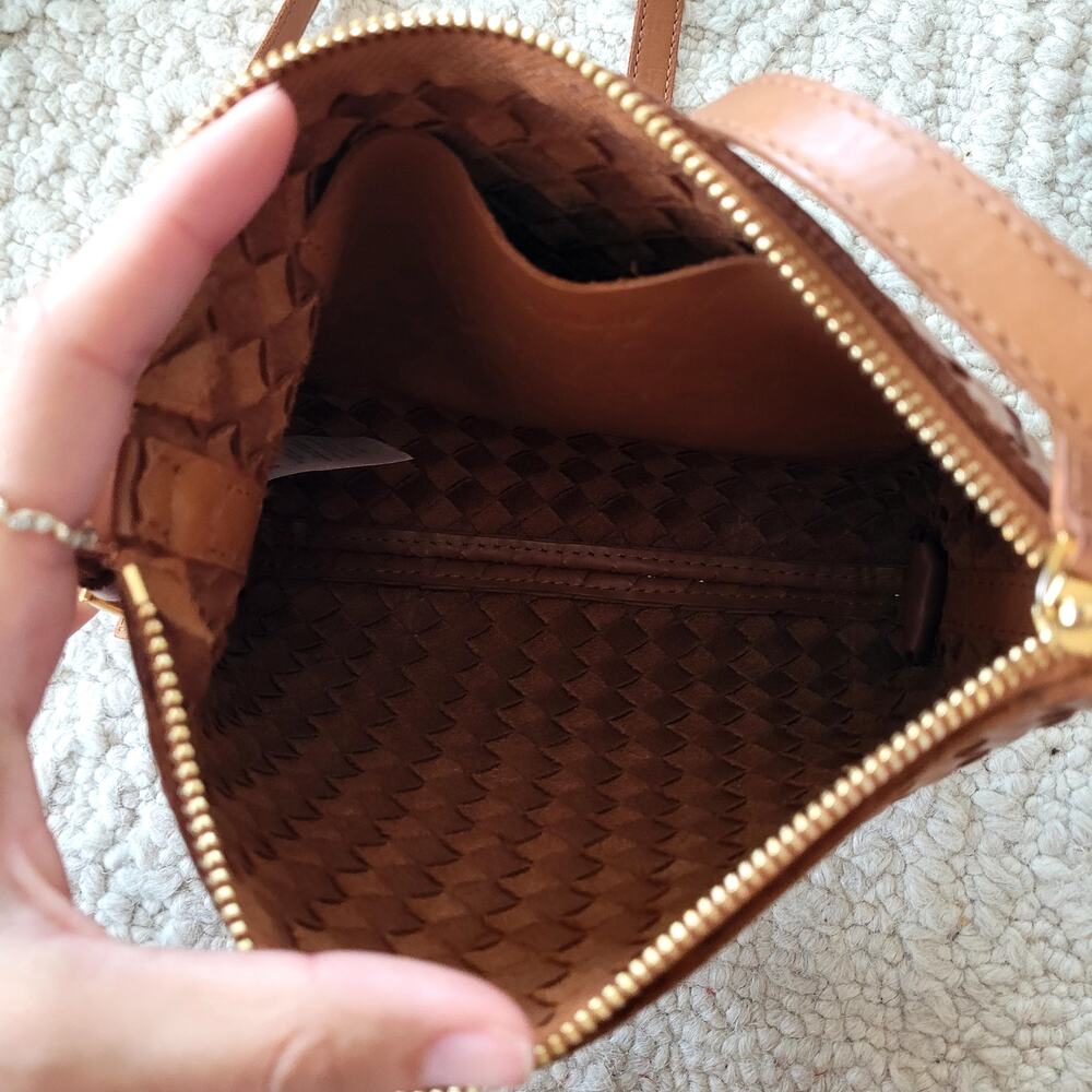 Madewell Hand Woven Leather Crossbody bag Brown Small Mini - Picture 5 of 7